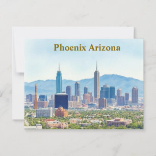 Phoenix Arizona Skyline in de schilderkunst overd Briefkaart