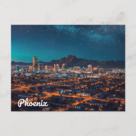 Phoenix Arizona Skyline Night Sky Briefkaart
