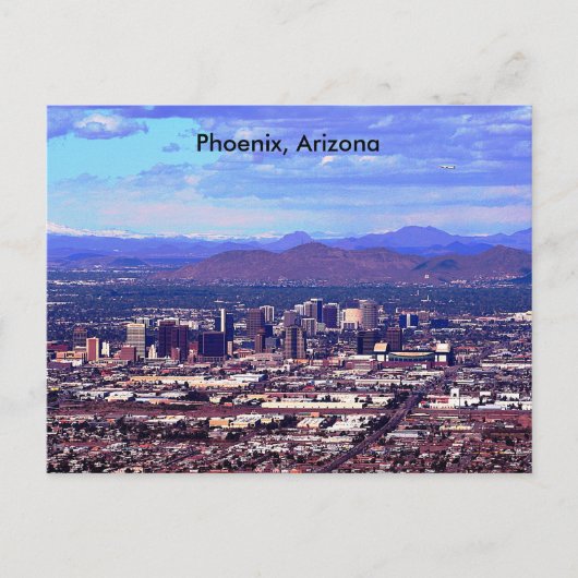 Phoenix Arizona Skyline overdag Briefkaart (Voorkant)