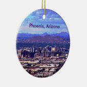 Phoenix Arizona Skyline overdag Keramisch Ornament (Rechts)