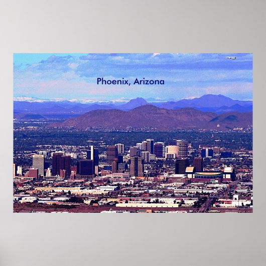 Phoenix Arizona Skyline overdag Poster (Voorkant)