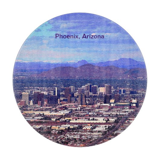 Phoenix Arizona Skyline overdag Snijplank (Voorkant)