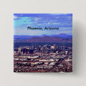 Phoenix Arizona Skyline overdag Vierkante Button 5,1 Cm (Voorkant)