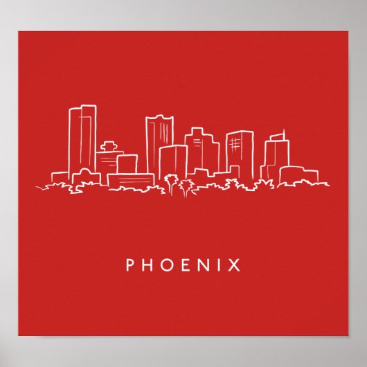 Phoenix Arizona Skyline Poster (Voorkant)