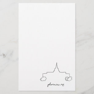 Phoenix Arizona tempel eenvoudige moderne schets Briefpapier