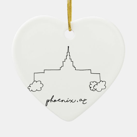 phoenix arizona temple simpele moderne schets keramisch ornament (Voorkant)