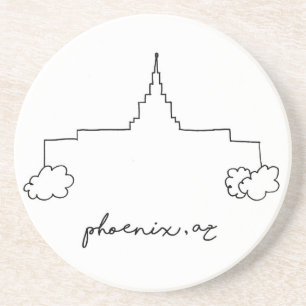 phoenix arizona temple simpele moderne schets zandsteen onderzetter