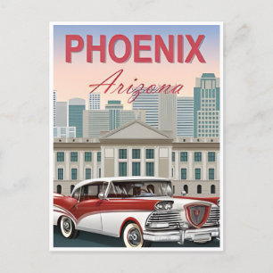 Phoenix Arizona Vintage Reizen stad cactus USA Briefkaart