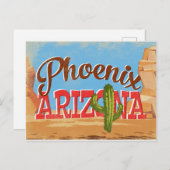 Phoenix Arizona Vintage Travel Briefkaart (Voorkant / Achterkant)