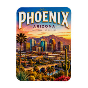 Phoenix Arizona Woestijn Skyline Schilderachtig Magneet