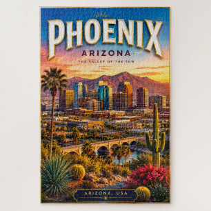 Phoenix Arizona Woestijn Skyline Schilderachtige M Legpuzzel