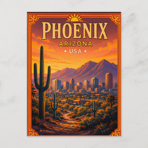 🌵 Phoenix Arizona Woestijn Vakantie Herinnering Briefkaart