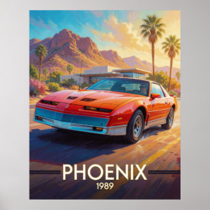 Phoenix Arizona Woestijn Weg Prestatie 1989 Poster