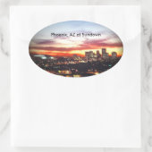 Phoenix, AZ bij zonsondergang Ovale Sticker (Tas)