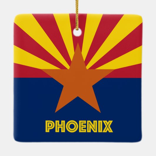 Phoenix AZ Flag Keramisch Ornament (Achterkant)