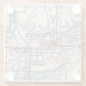 Phoenix AZ  Map Glazen Onderzetter (Achterkant)