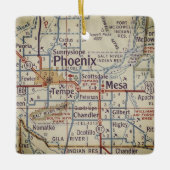Phoenix AZ Map Keramisch Ornament (Voorkant)