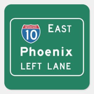 Phoenix, AZ verkeersbord Vierkante Sticker