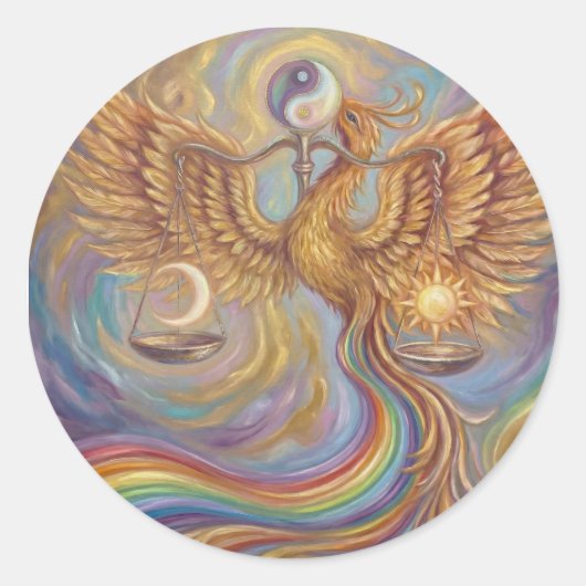 Phoenix Balance Yin Yang Sticker (Voorkant)