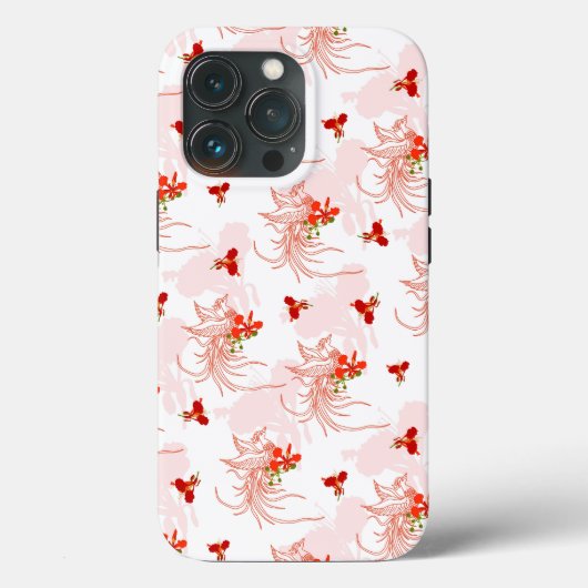 Phoenix Bird and Phoenix Flower Seamless Pattern Case-Mate iPhone Case (Achterkant)
