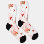 Phoenix Bird and Phoenix Flower Seamless Pattern Sokken (Rechts)