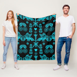 Phoenix Bird Folk Art Print Fleece Deken
