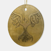 Phoenix Bird Gold Embossed Keramisch Ornament (Links)