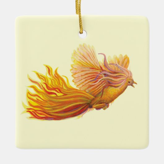 Phoenix Bird in Flight Keramisch Ornament (Voorkant)