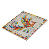 Phoenix Bird - kleurrijke mozaïekkunst Tegeltje (Zijkant)