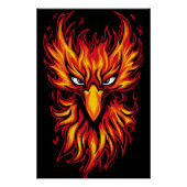 Phoenix Bird met Fiery Flames Grafisch Kunstontwer Perfect Poster (Voorkant)
