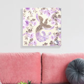 Phoenix Bird met waterverf Canvas Afdruk (Insitu (Woonkamer))