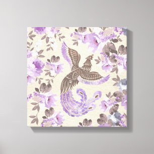 Phoenix Bird met waterverf Canvas Afdruk