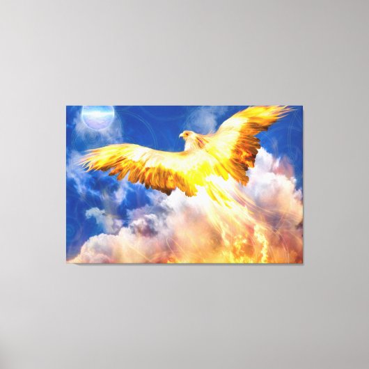 Phoenix Bird RISE BOVEN JE TROUBLES Canvas Afdruk (Voorkant)
