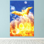 Phoenix Bird RISE BOVEN JE TROUBLES Canvas Afdruk (Insitu (Houten vloer))