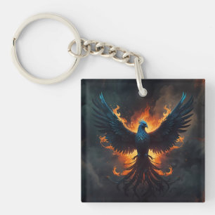 Phoenix Bird Rising met vlammen Sleutelhanger