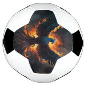 Phoenix Bird Rising met vlammen Voetbal (Gedraaid)
