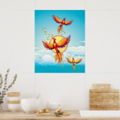 Phoenix Bird Rising Poster (Keuken)