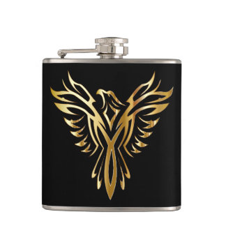 Phoenix Bird Wrapped Vinal Flask Heupfles
