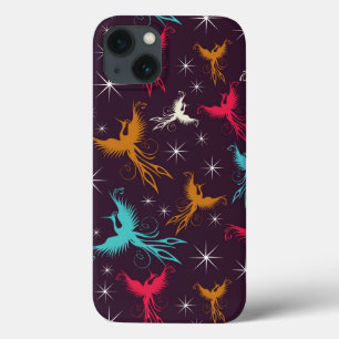 Phoenix Birds Figuur Patroon iPhone 13 Hoesje
