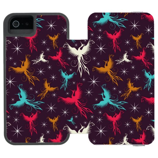 Phoenix Birds Figuur Patroon Incipio iPhone Portemonnee Hoesje (Agenda Open)