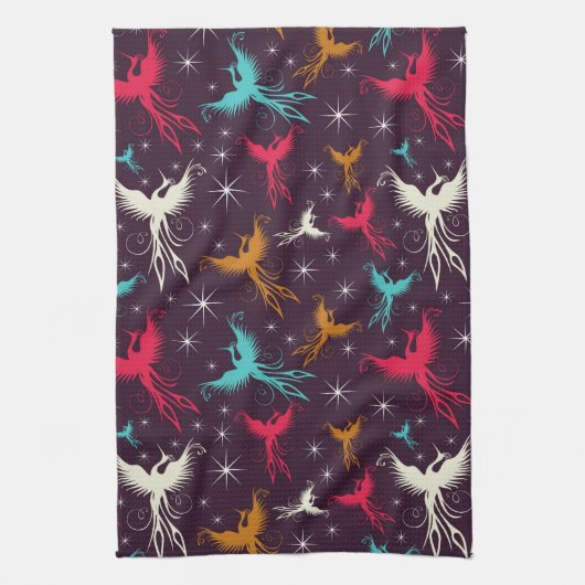 Phoenix Birds Figuur Patroon Theedoek (Verticaal)
