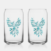 Phoenix bleu se lève sur blanc (Verso)