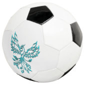 Phoenix Bleu se Lève sur Fond Blanc (3/4)