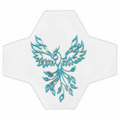 Phoenix Bleu se Lève sur Fond Blanc (Plat)