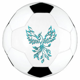 Phoenix Bleu se Lève sur Fond Blanc