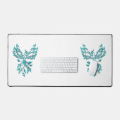 Phoenix Bleu se lève sur fond Blanc (Clavier et souris)
