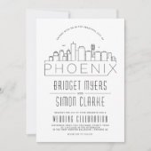 Phoenix bruiloft | Gestileerde Skyline uitnodiging (Voorkant)