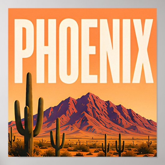 Phoenix Camelback Mountain Woestijn Poster (Voorkant)