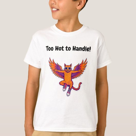 Phoenix Cat Kids T-Shirt – Magical Fire Kitty (Devant)