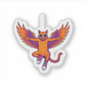 Phoenix Cat Sticker – Cute Magical Fire Kitty (Devant)